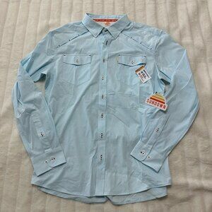 Sundown Blue Button Up Unisex Large Shirt